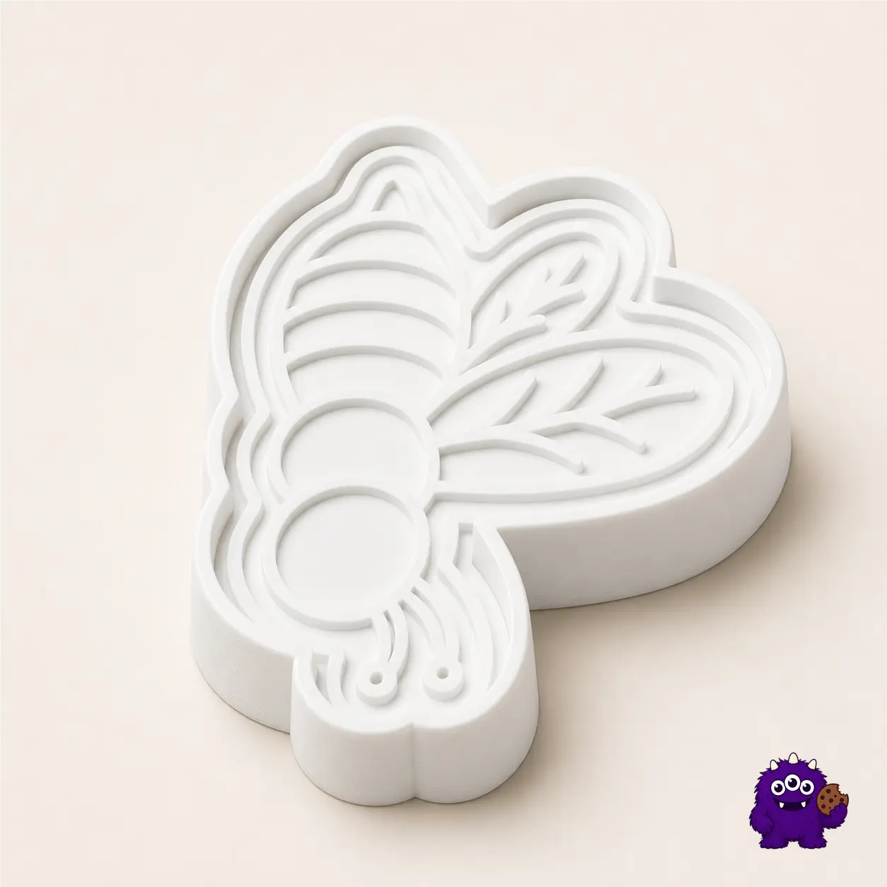 Angled view of the Flying Bee Cookie Cutter