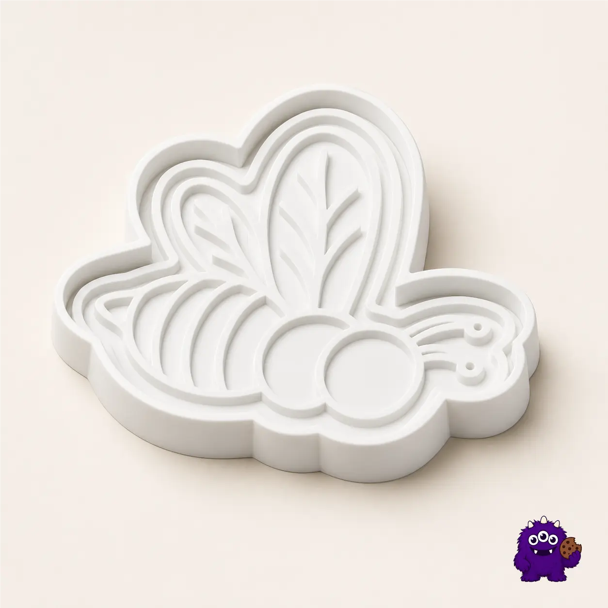 Flying Bee Cookie Cutter viewed from above