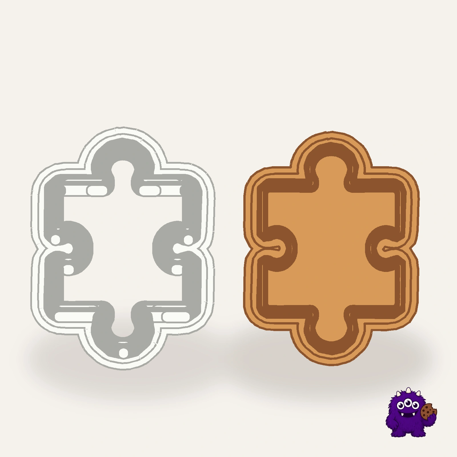 Puzzle Cookie Cutter with an example result