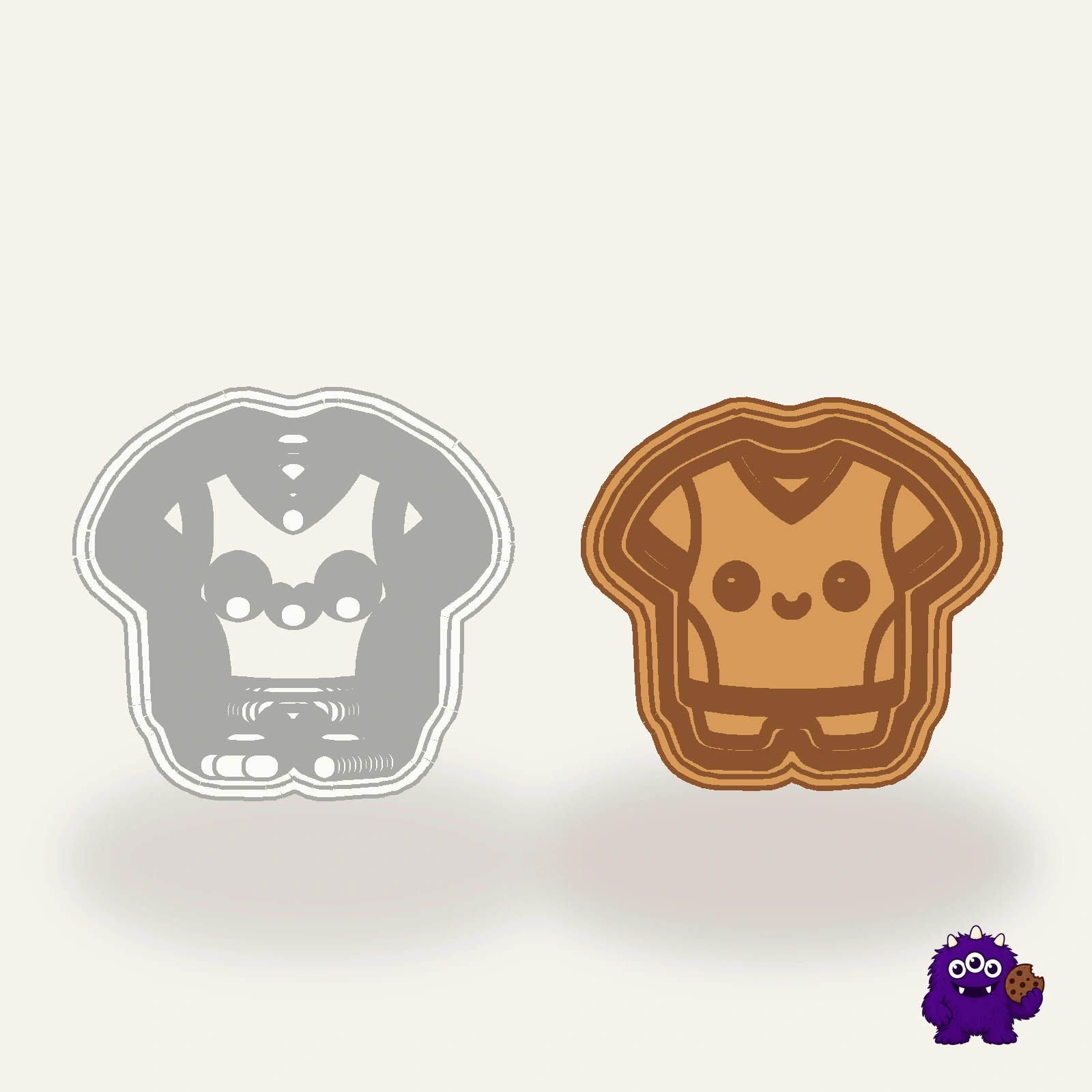 Jersey Cookie Cutter with an example result