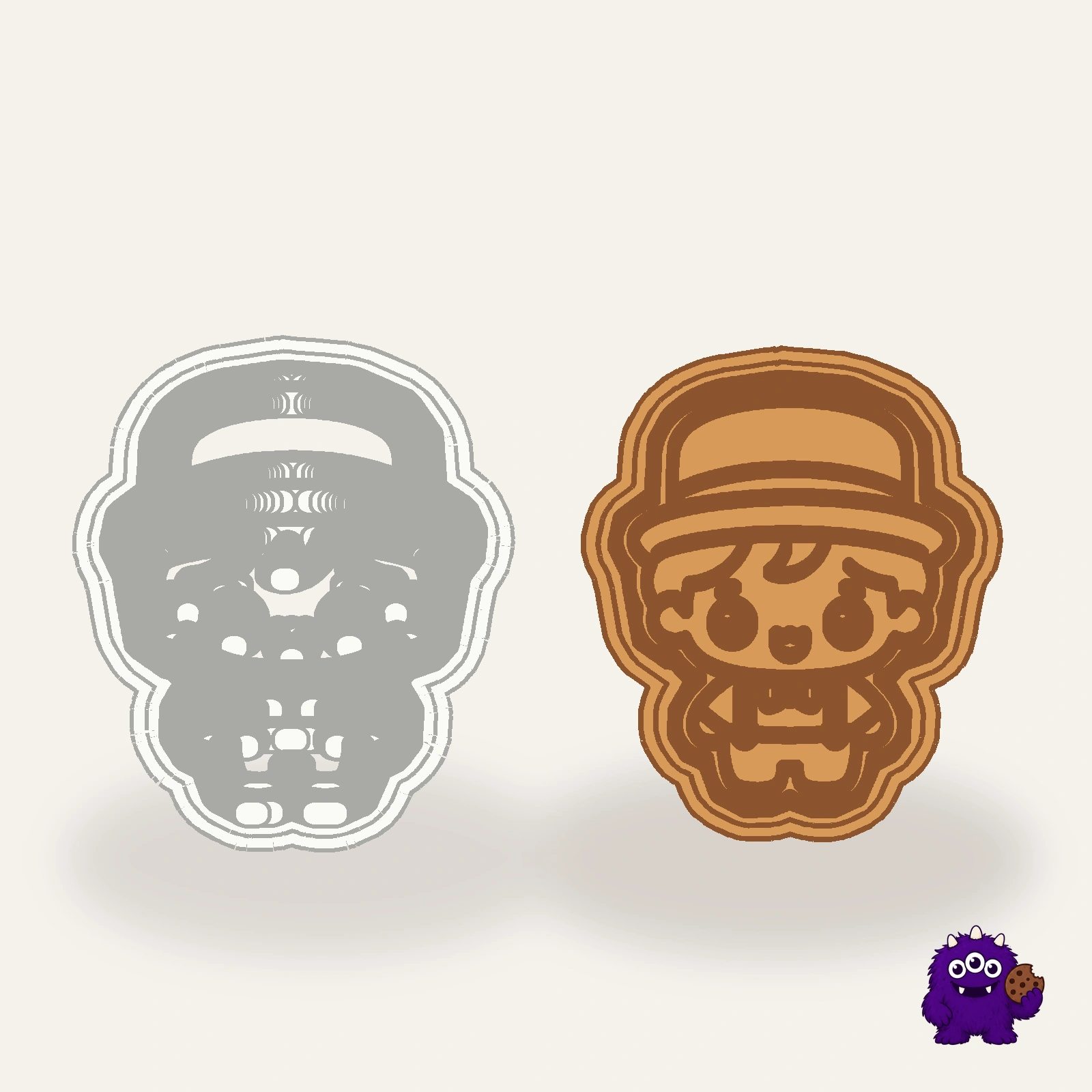 Hat Cookie Cutter with an example result