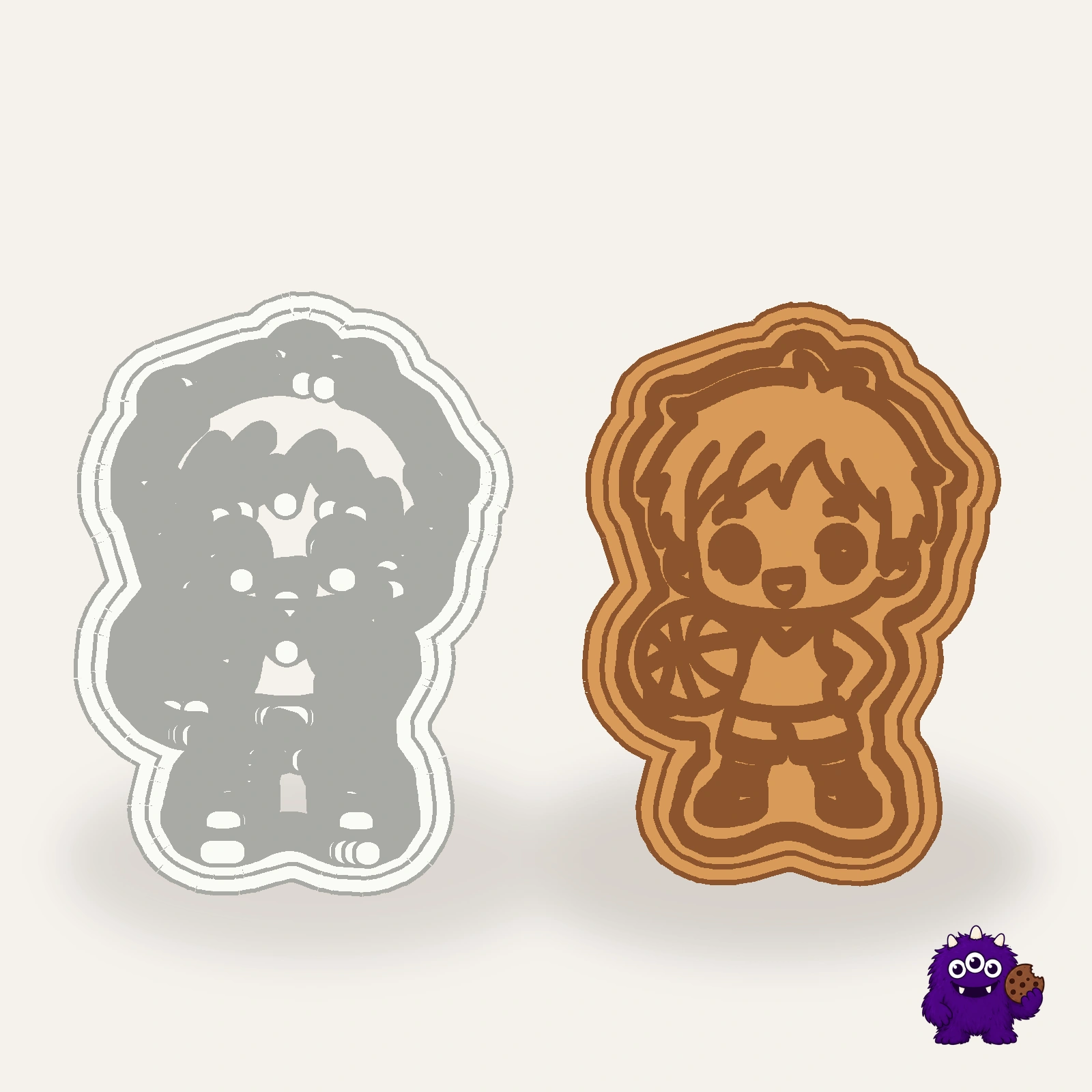 Basketball Cookie Cutter with an example result