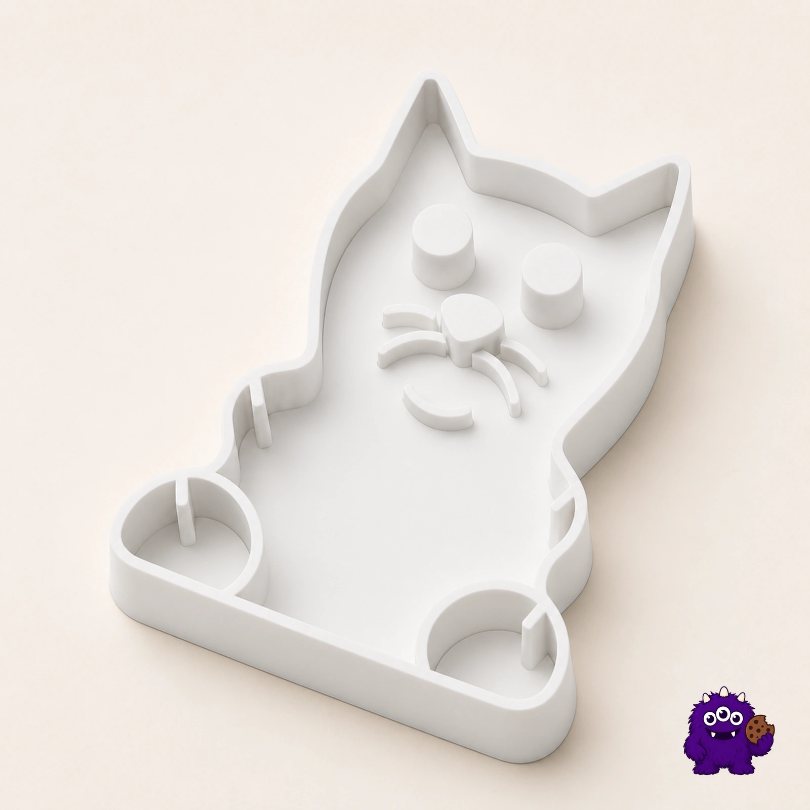 Detailed cat cookie cutter studio product view