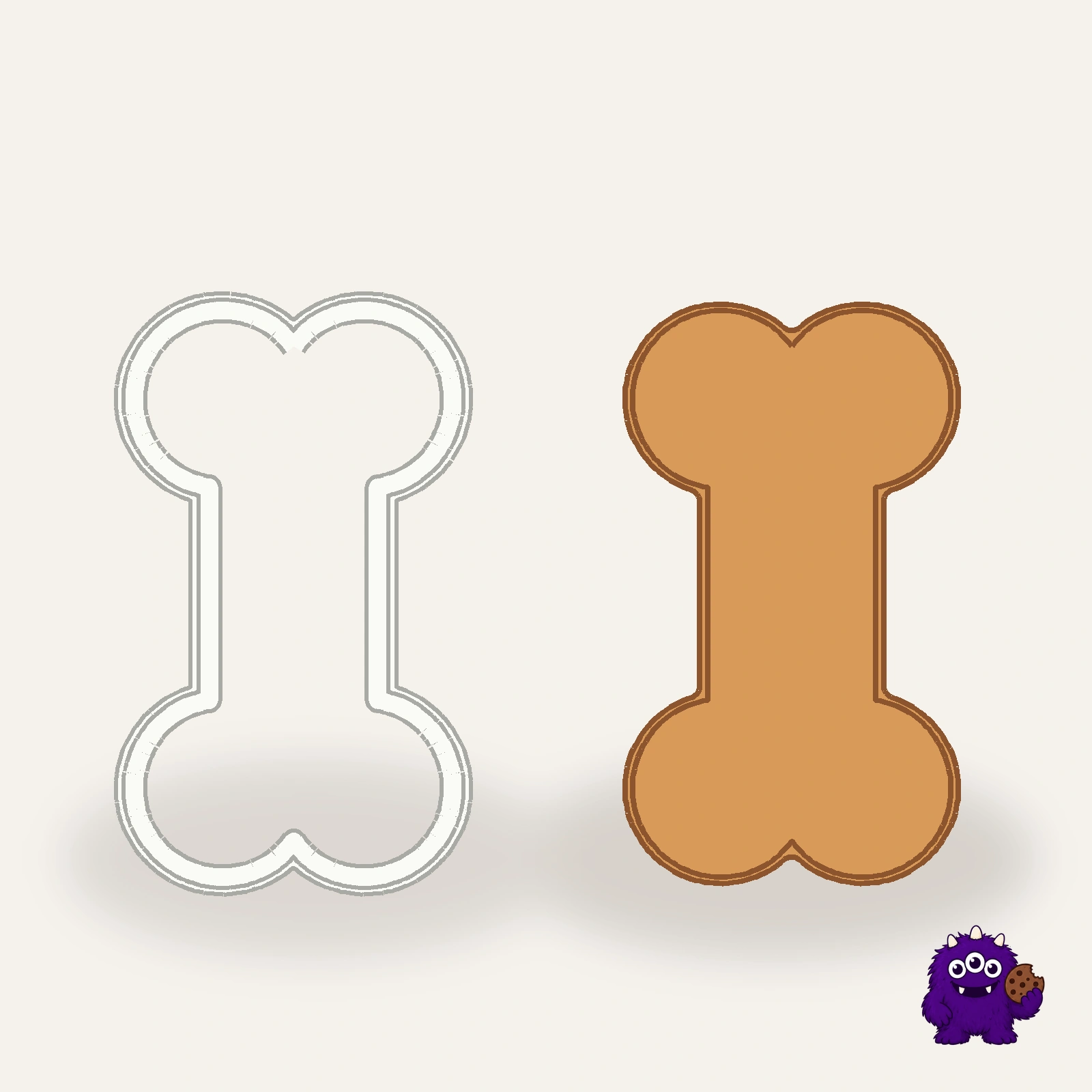 Bone Cookie Cutter with an example result