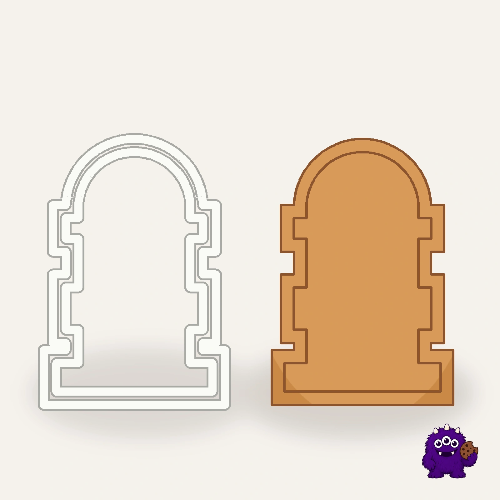 Hydrant Cookie Cutter with an example result