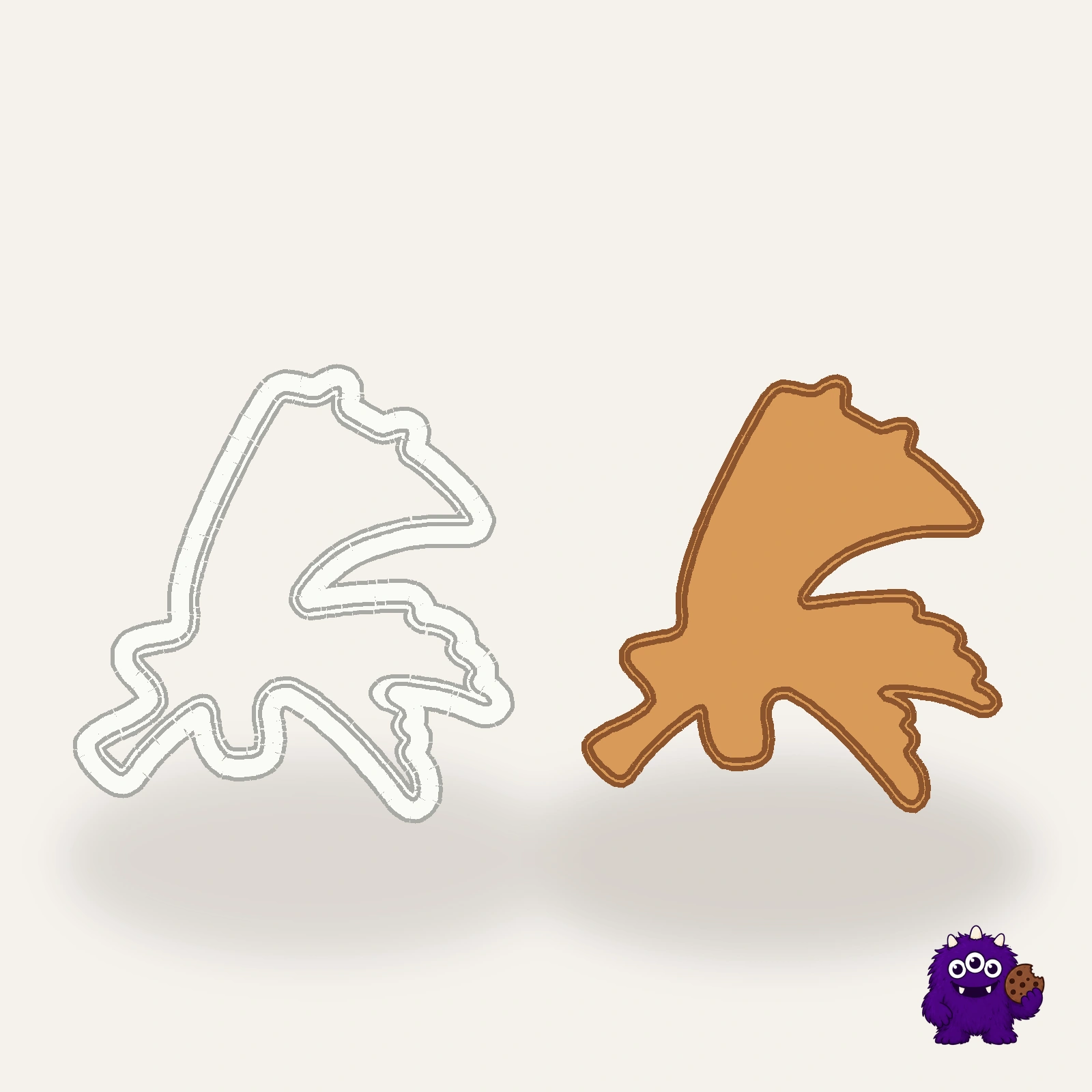 Nativity Angel Cookie Cutter with an example result