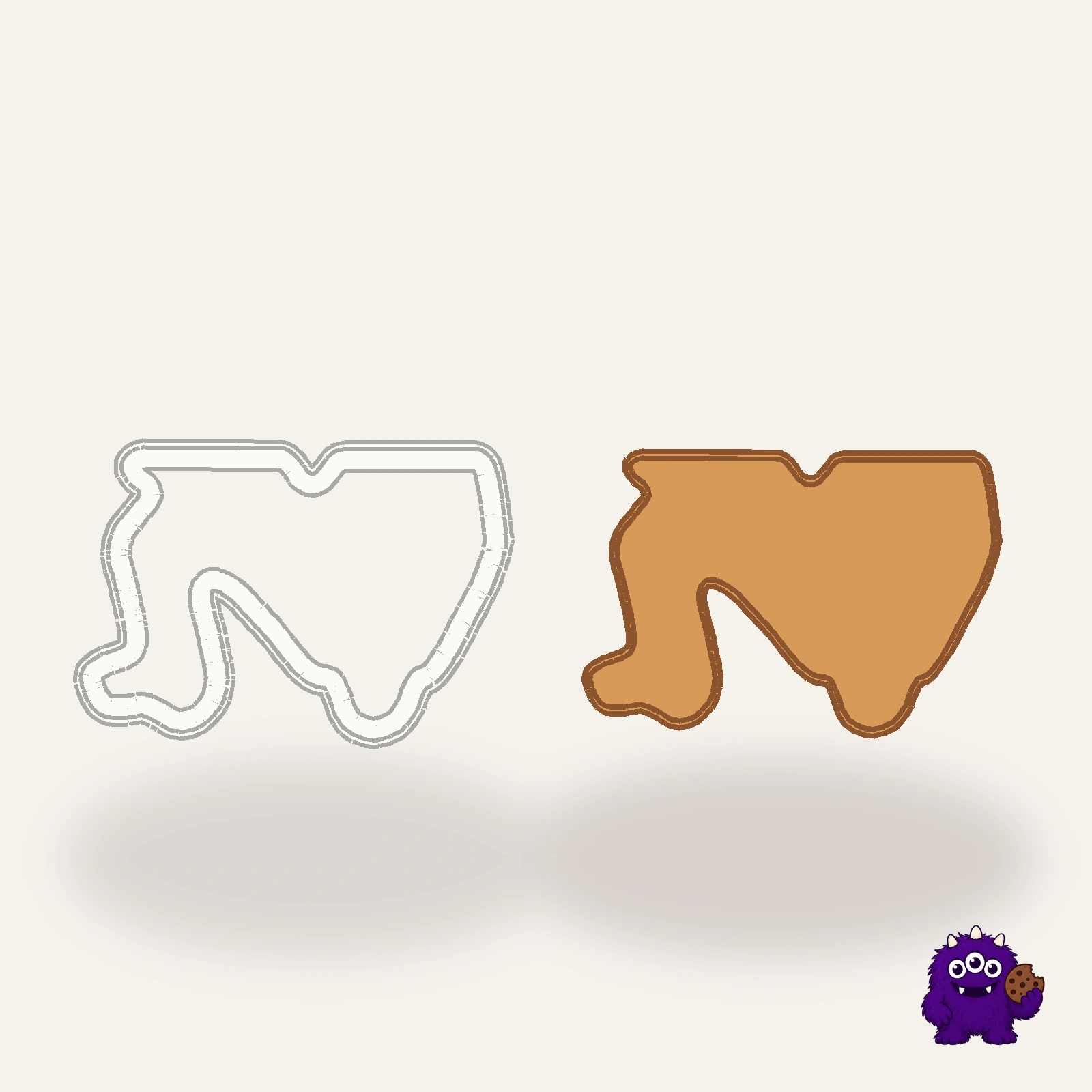 Nativity Camel Design 2 Cookie Cutter with an example result