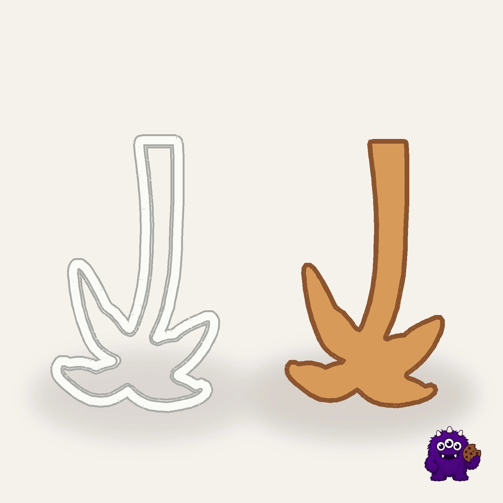 Nativity Palm Tree Cookie Cutter with an example result