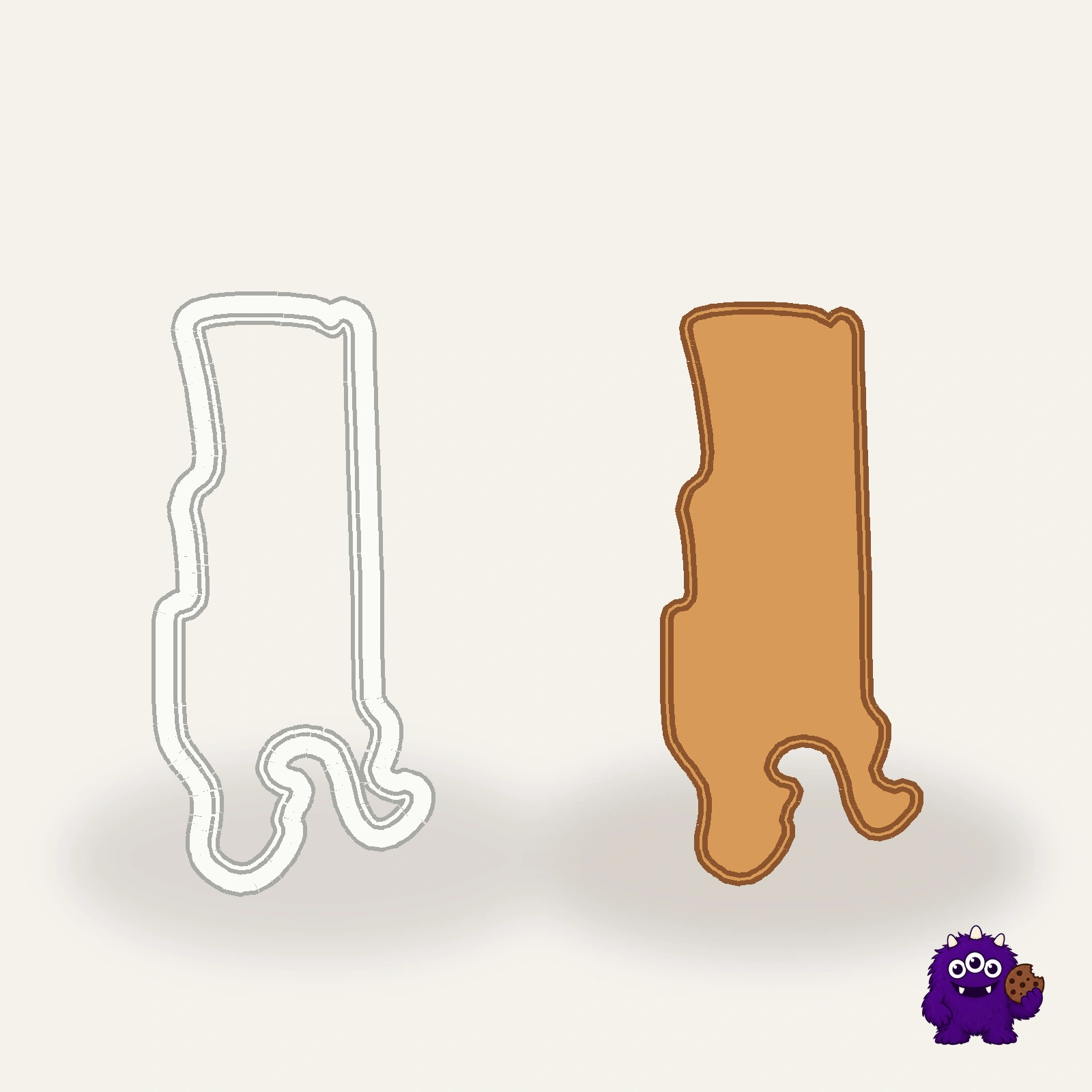 Nativity Joseph Cookie Cutter with an example result