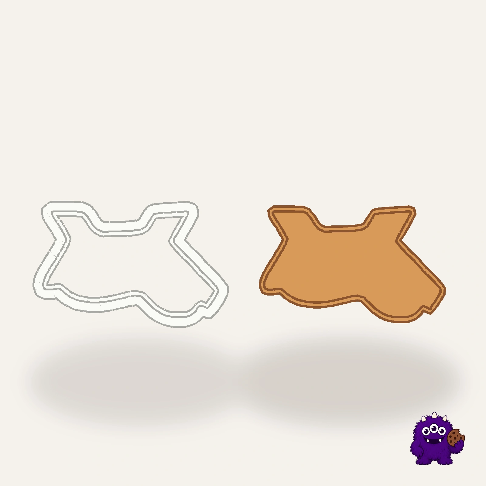 Nativity Manger Cookie Cutter with an example result