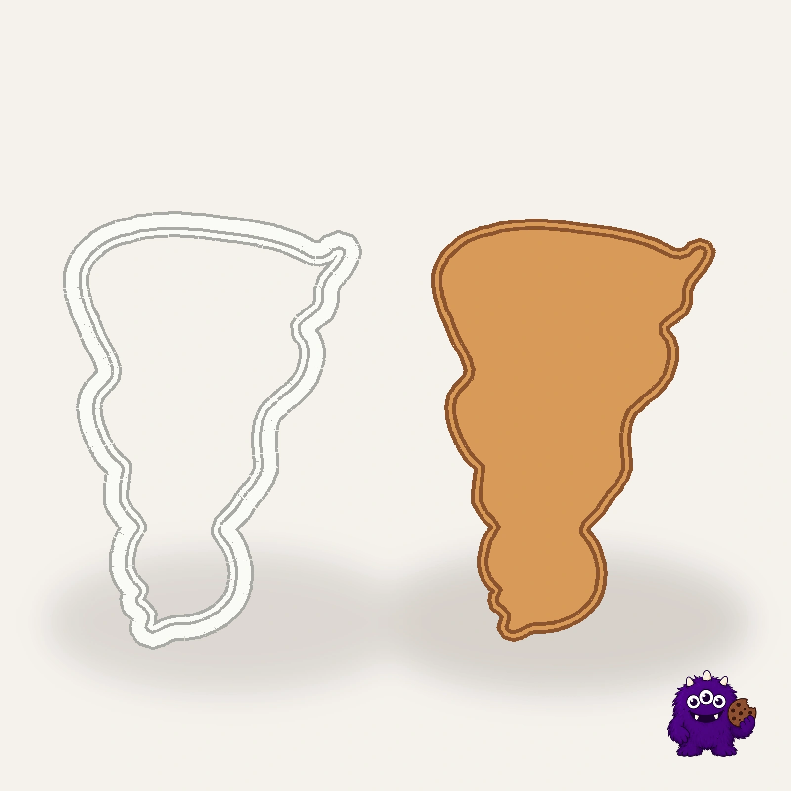 Nativity Mary Cookie Cutter with an example result