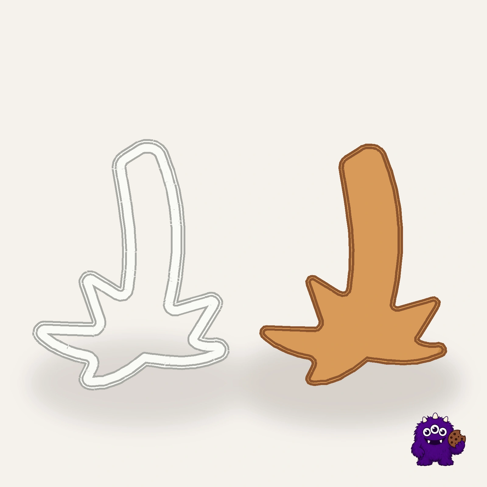 Nativity Small Palm Cookie Cutter with an example result