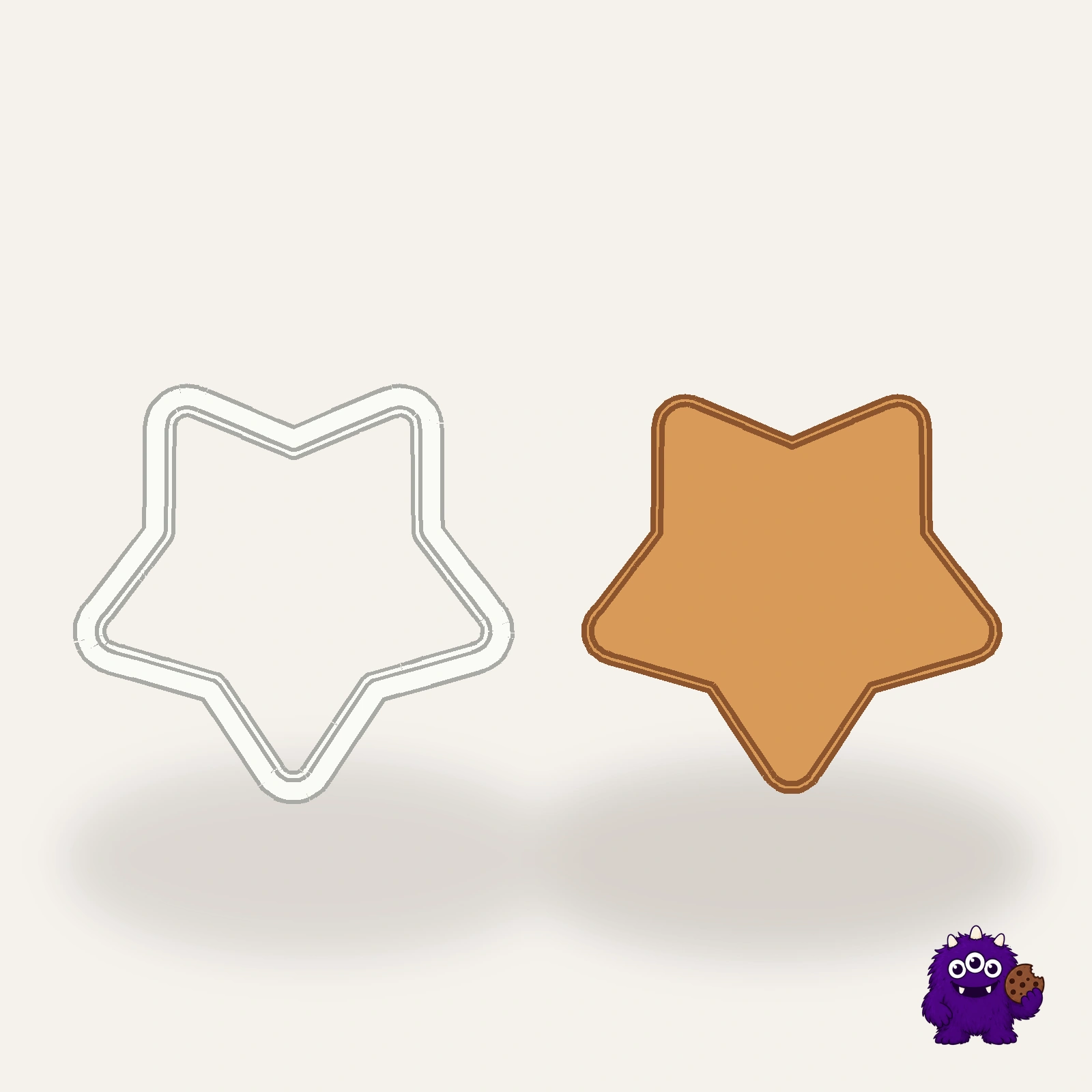 Nativity Star Cookie Cutter with an example result