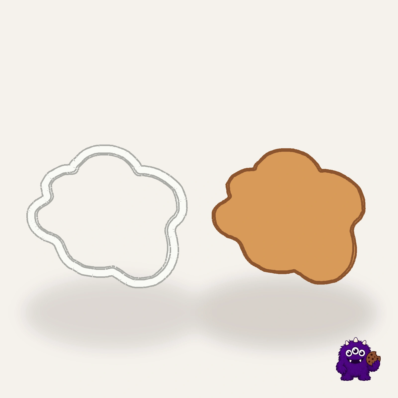 Fried Eggs Cookie Cutter with an example result