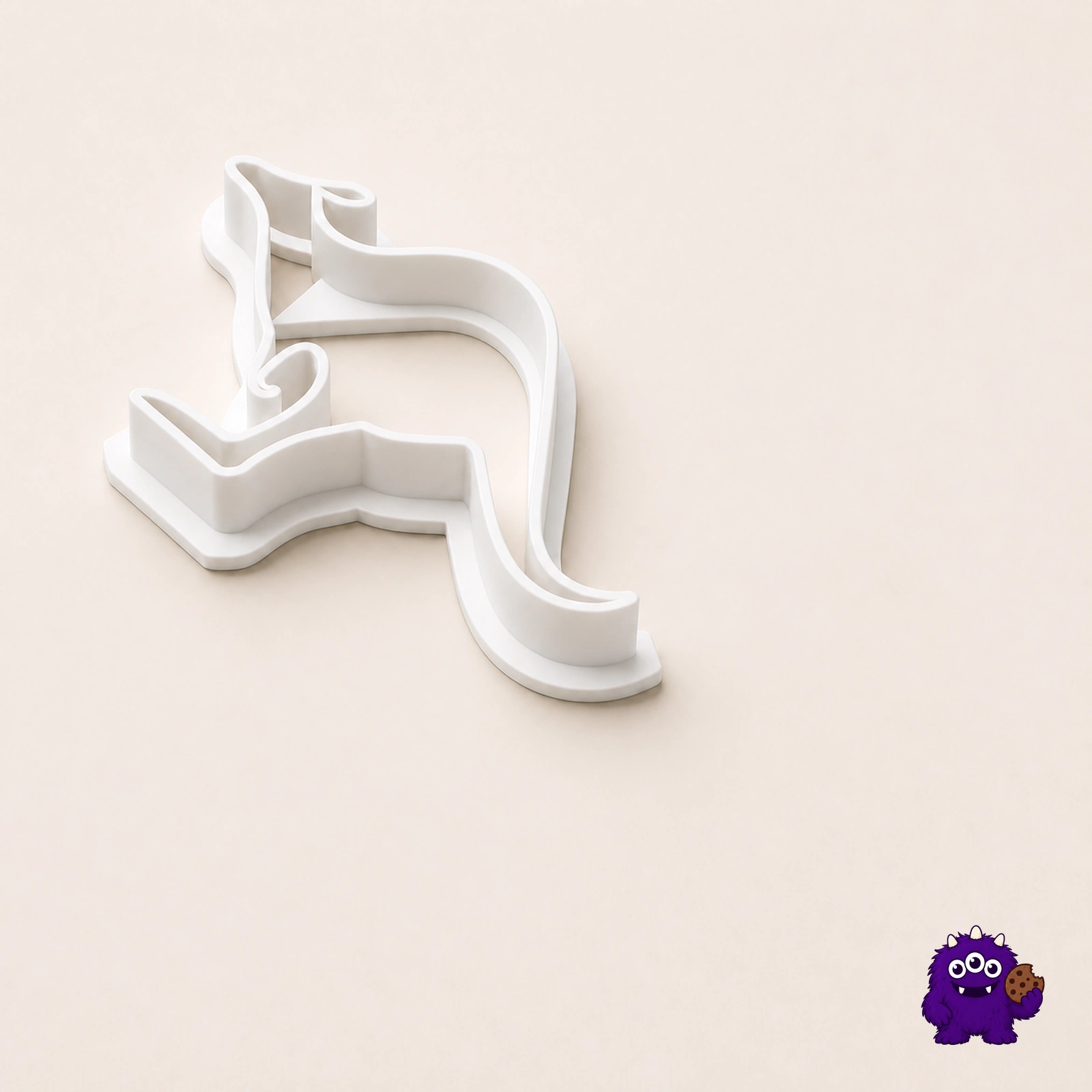 Kangaroo cookie cutter angled construction view