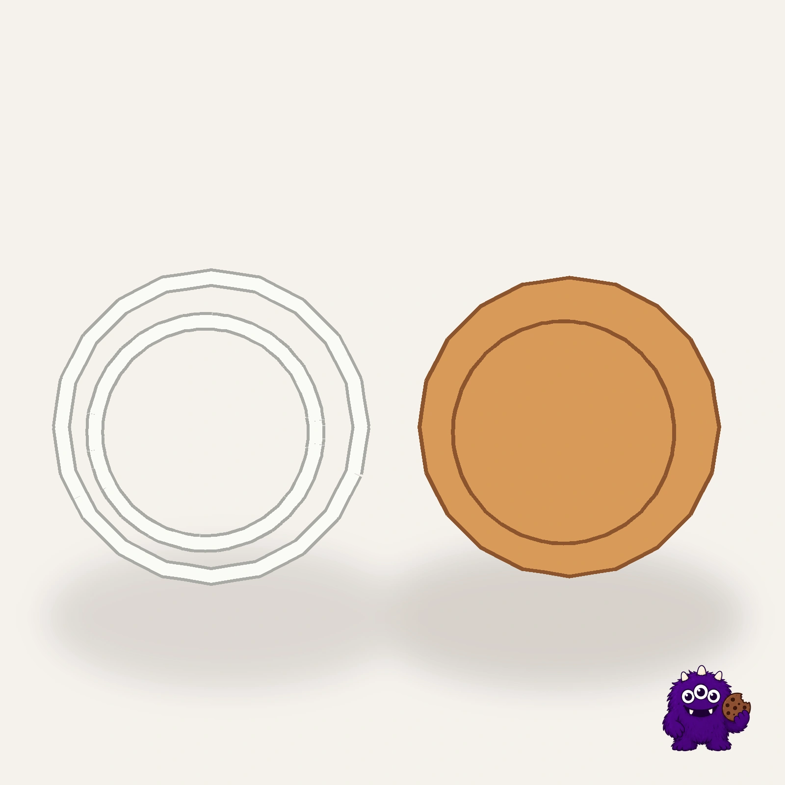 DoNut Cookie Cutter with an example result