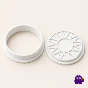 Circular cutter and matching sunburst detail press