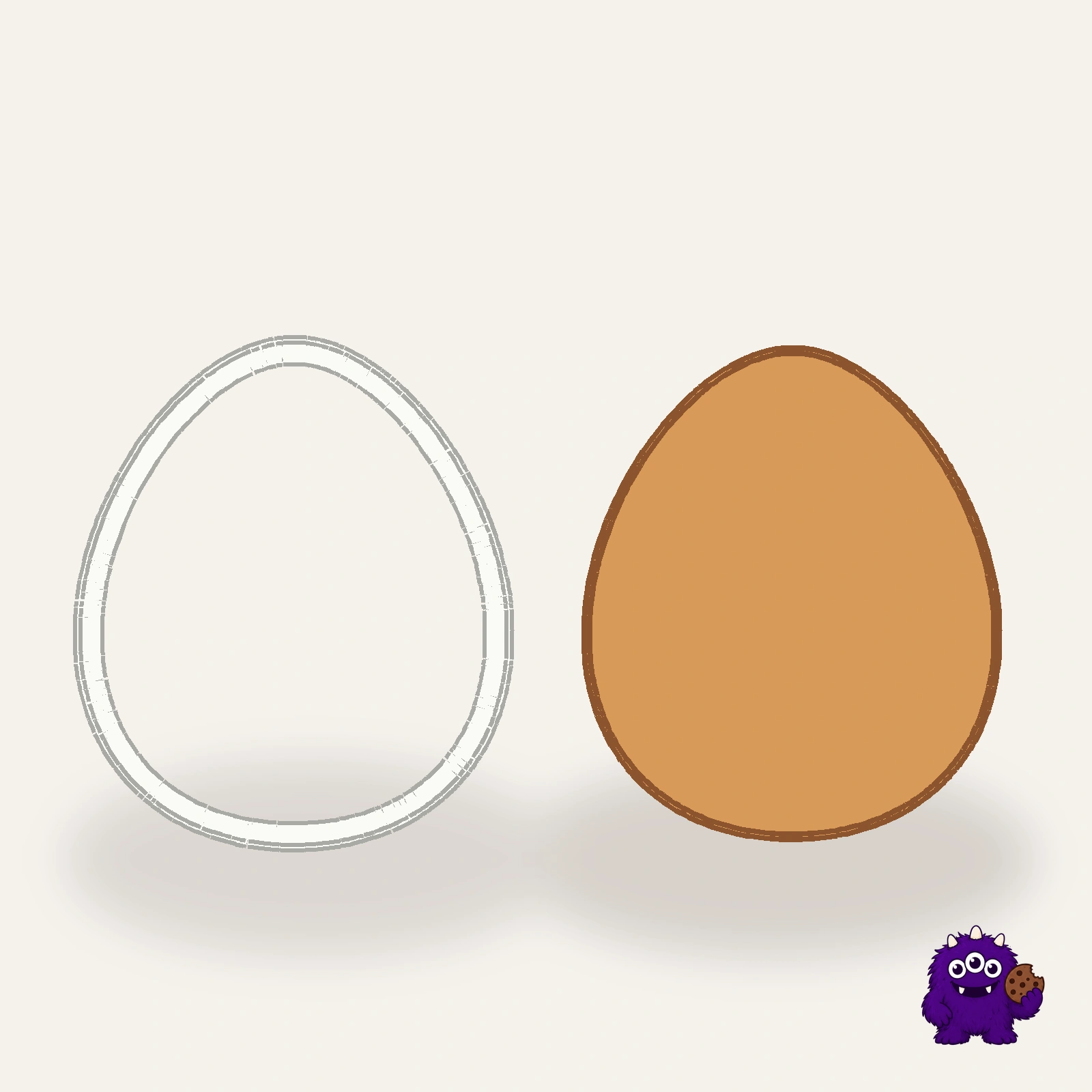 Bunny Easter Egg Cutter and Press Set with an example result