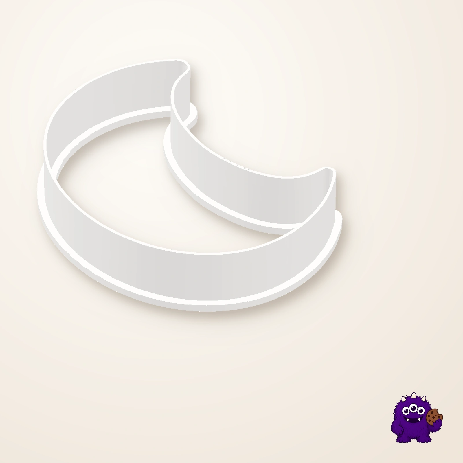 Revised Crescent Moon Cookie Cutter product view