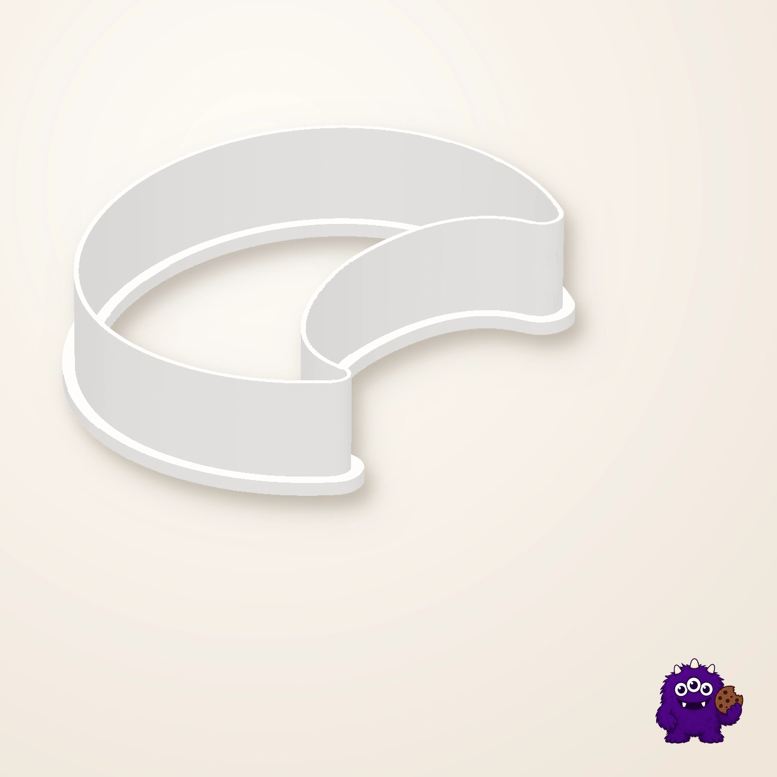 Revised Crescent Moon Cookie Cutter alternate view