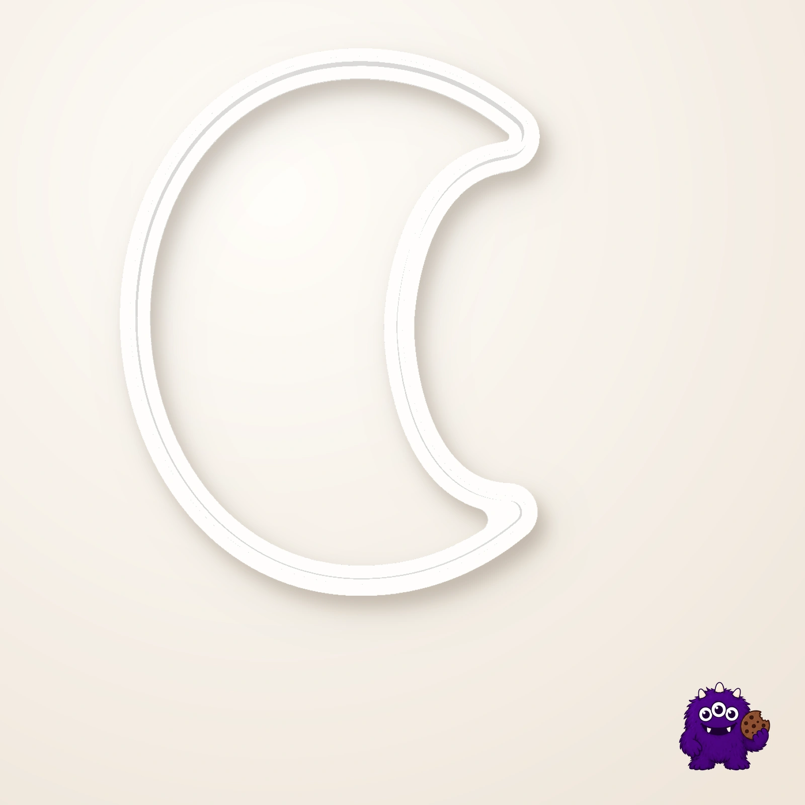 Revised Crescent Moon Cookie Cutter top and package contents view