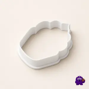 Rounded cupcake outline cookie cutter studio product view