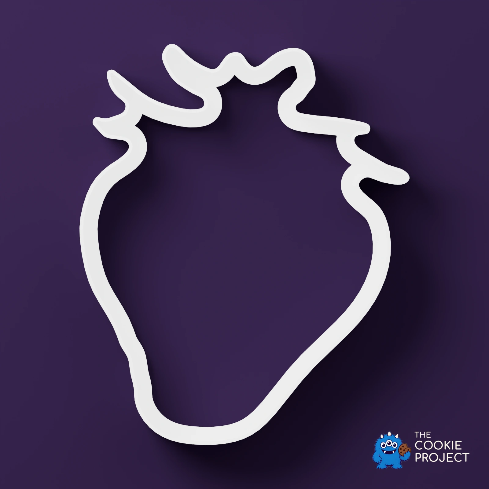 Mixed Cookie Cutter Collection of 9 - white cutter viewed directly from above on dark purple